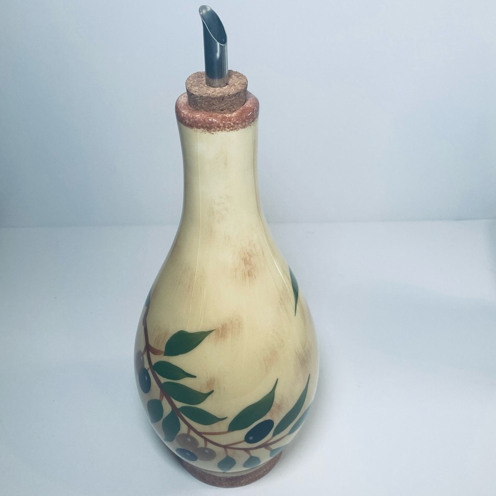 Vintage Joshua Maxwell Oil Cruet Vessel Bottle with Cork or Flower Vase Pottery